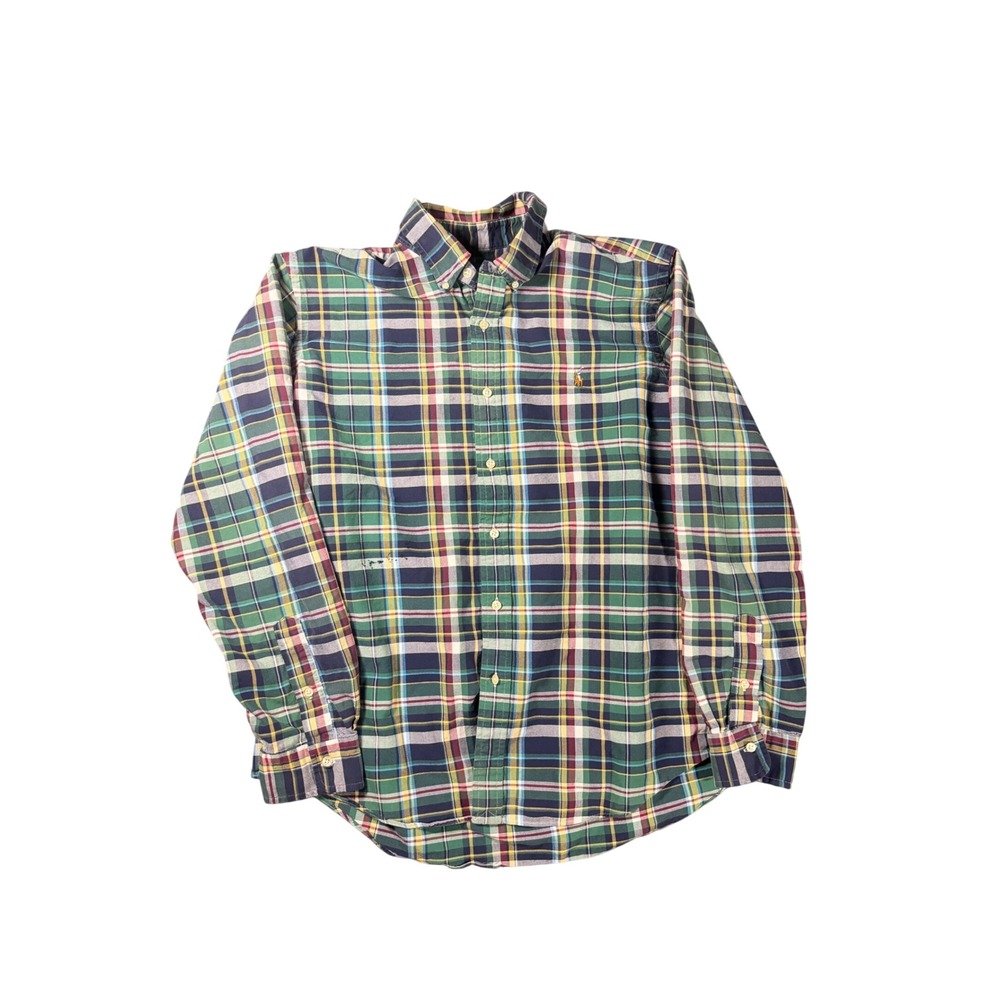 Polo Ralph Lauren Mens XL Classic Fit Plaid Button Down Shirt Green Multi Color
